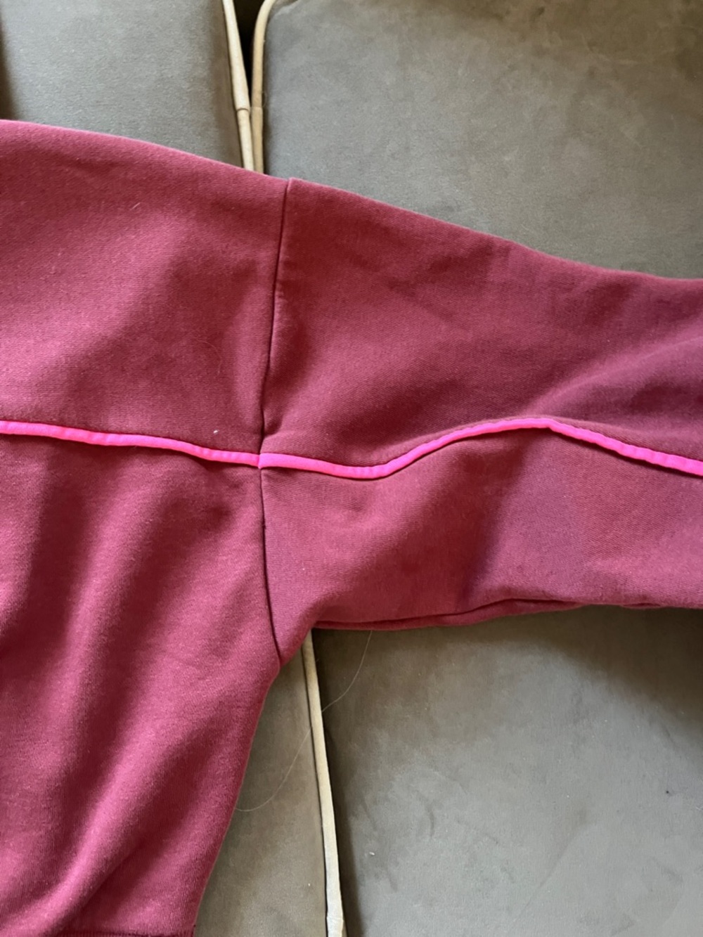 JoyLab Maroon Cropped Hoodie with Hot Pink Drawcords - Picture 8 of 9